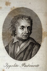 Retrato del poeta italiano Ippolito Pindemonte (1753-1828), amigo del poeta y dramaturgo italiano Ugo Foscolo (1778-1827). Grabado del siglo XIX. de Unknown artist