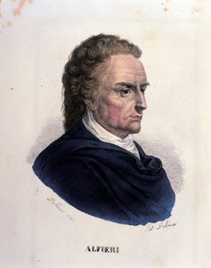 Retrato del poeta y dramaturgo italiano Vittorio Alfieri (1749-1803). Grabado del siglo XIX.