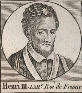 Retrato del Rey de Francia Enrique III (1551-1589) - grabado de “Instruction sur l