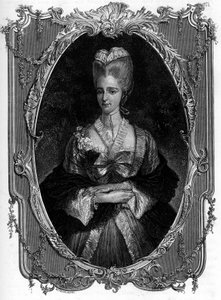 Retrato de la Marquesa de Boufflers Marie Francoise Catherine de Beauvau Craon (1711-1787) - Grabado de 1862 en 