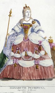 Retrato de la emperatriz de Moscú Elisabeth Petrowna (hija de Pedro el Grande 1709-1761). Ilustración del siglo XIX.