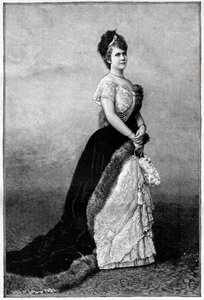 Retrato de la Reina de Rumanía Elisabeth Pauline Ottilie Louise de Wied, conocida como Carmen Sylva (1843-1916), esposa del Rey Carlos I - Grabado de 1893 - Isabel de Wied de Rumanía, finales del siglo XIX-principios del siglo XX - Retrato de Isabel (1843- de Unknown artist