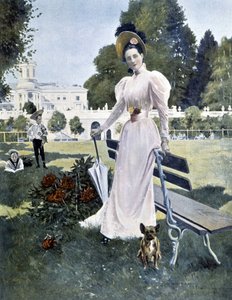Retrato de la princesa rusa Youssopoff en un parque en 1844 de Unknown artist
