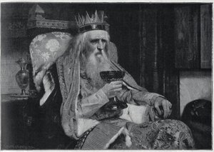 Retrato del rey de Thule del cuadro de Van der Ouderaa. Grabado en 
