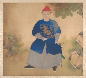 Retratos de miembros de una familia, mediados del siglo XIX (álbum de diecinueve hojas; tinta y color sobre seda) de Unknown Artist