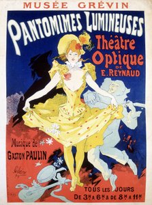 Cartel para el espectáculo diario "Pantomimes Lumineuses" Teatro Óptico de Reynaud de Unknown artist