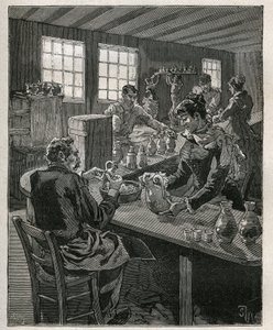 Cerámica: llenado de cerámica. Grabado de 1885 en “Les arts et metiers illustres” de Adolphe BITARD. de Unknown artist