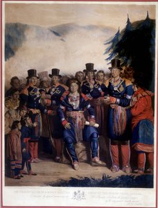Presentación de la tribu Huron recién elegida de Unknown artist