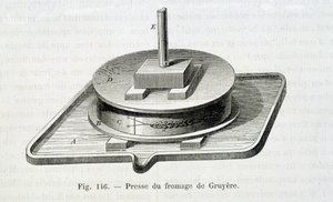 Prensa para gruyère - en “Las maravillas de la industria” por Louis Figuier de Unknown artist