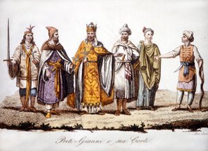Preste Juan y su corte. Grabado sd principios del siglo XIX de Unknown artist