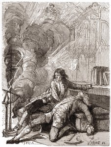 El profesor Georges Guillaume Richmann (1711-1753) murió en su taller tras un experimento con un electrómetro de Unknown artist