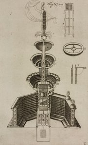 Proyecto de fuente pirotécnica, grabado de Grand Art d