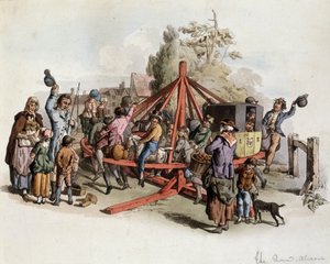 Equitación pública en Gran Bretaña - litografía, principios del siglo XIX de Unknown artist