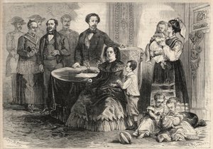 La reina Isabel II de España (Isabel de Borbón) (1830-1904) y Francisco de Asís de Borbón o Francisco I de España (1822-1902) se refugiaron con sus hijos en el castillo de Pau en Francia tras la Revolución de septiembre (Gloriosa). Entre sus hijos de Unknown artist