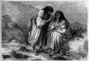 Remedio para el resfriado común: la insuflación de tabaco entre los indios americanos. Grabado en “El diario de la juventud” de Unknown artist