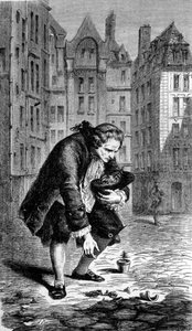 Representación de Bernard de Jussieu introduciendo un cedro del Líbano en Francia en 1734. Grabado de Unknown artist
