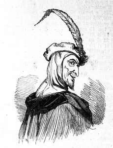 Representación de Mefistófeles (Mefisto), personaje de la leyenda de Fausto. Grabado del siglo XIX. de Unknown artist