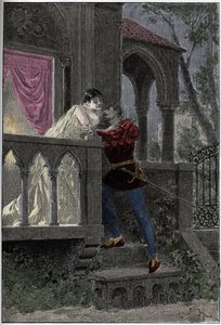 Representación de la ópera "Romeo y Julieta" de Hector Berlioz en la Ópera de París. Grabado de 1888. de Unknown artist