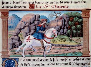 Representación del navegante veneciano Marco Polo (1254-1324) a caballo de Unknown artist
