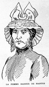 Representación de la mujer barbuda de Nantes. de Unknown artist