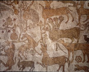 Representación de la fauna india imaginaria simbolizando las hazañas de Alejandro Magno (356-323 a.C.), Rey de Macedonia durante la conquista de la India de Unknown artist