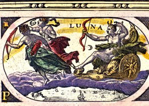 Representación de la luna. Grabado del siglo XVII