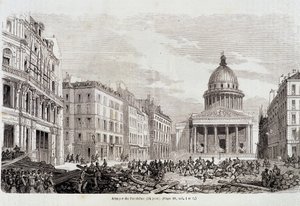 Revolución de 1848: Ataque al Panteón el 24 de junio de 1848 - en “Historia Popular Contemporánea” de Unknown artist