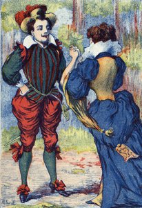 Riquet a la Houppe se convierte en un apuesto caballero. Ilustración anónima para el cuento “Riquet a la houppe” de Charles Perrault (1628-1703), escritor francés. Imágenes de Marcel Vagne, Jarville Nancy, sin fecha (finales del siglo XIX)