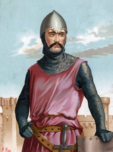 Rodrigo Díaz de Vivar, conocido como el Cid Campeador, héroe español (1043-1099). Después de Sombras y Mujeres Famosas, Barcelona 1877