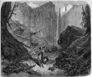 Rolando soplando en su cuerno en la Batalla de Roncesvalles el 15 de agosto de 778. Dibujo de Alphonse de Neuville para la ópera 