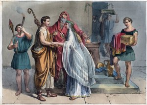 Boda romana en la época de la República - grabado de 