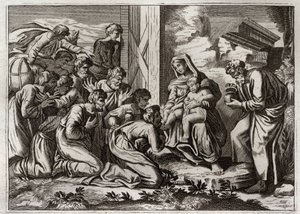 Biblia de Royaumont, Nuevo Testamento: Adoración de los Reyes Magos. de Unknown artist
