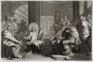 Biblia de Royaumont, Nuevo Testamento: Jesús en el Templo entre los Doctores. de Unknown artist