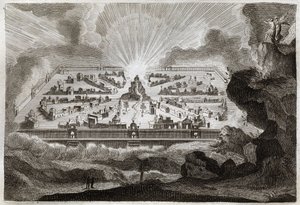 Biblia de Royaumont, Nuevo Testamento: Nueva Jerusalén. El ángel muestra a San Juan la Nueva Jerusalén. Ilustración de 1811. de Unknown artist