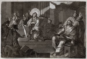 Biblia de Royaumont, Nuevo Testamento: Pentecostés. El Espíritu Santo desciende sobre la Virgen María y los Apóstoles. Ilustración de 1811 de Unknown artist