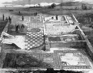 Ruinas de una villa romana cerca de Brading en la isla de Wight. de Unknown artist