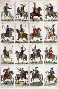 Jinetes del ejército ruso - grabado