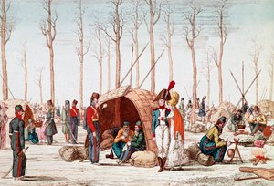 Soldados rusos acampando en los Campos Elíseos, París, Francia, 31 de marzo de 1814 de Unknown artist