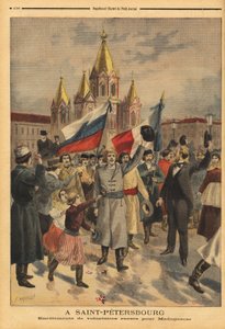 Voluntarios rusos en San Petersburgo para la expedición francesa a Madagascar. Grabado en "Le petit journal" 28/04/1895. Colección de Selva. de Unknown artist