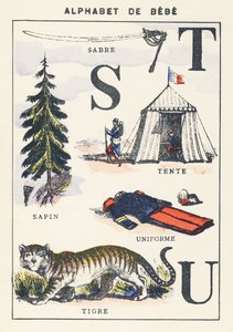 S T U: sable, abeto, tienda, tigre, uniforme de Unknown artist