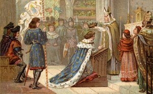 Coronación de Carlos VII (1403-1461) en la Catedral de Reims (17 de julio) de Unknown artist