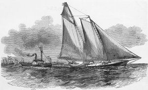 Navegación: América en las regatas de Cowes tomando la delantera de la carrera de Unknown artist