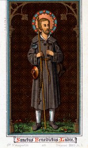 San Benito de Nursia (nacido en Nurcia en Umbría alrededor de 480 - 527) como peregrino de Unknown artist
