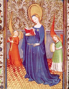 Santa Cecilia rodeada de dos ángeles músicos de Unknown artist