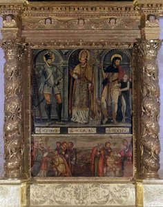Altar de San Clair o San Roque: San Roque y el Botón de la Peste y San Jorge a la moda de Enrique III - Iglesia de Nuestra Señora de la Asunción de Rognes