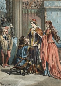San Luis (1214-1270), rey de Francia, y su madre Blanca de Castilla (1188-1252). Grabado de 1881 en “El Culto de la Hermosura” por Juan Justo Huguet, Molinas Hermanos editores. de Unknown artist