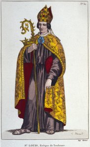 San Luis de Tolosa o San Luis de Anjou. Sobrino nieto de San Luis (1274 a 1297), obispo de Tolosa. Grabado de 1830 de Unknown artist