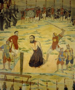 San Pedro Dumoulin Borie, mártir en Dong Hoi, Tonkín en 1838. Pintura anónima del siglo XIX de Unknown artist