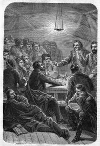 Reunión de Carbonarios. (Carbonería o Carboneria, principios del siglo XIX). Grabado de 1864.