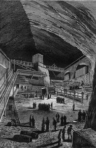 Minas de sal de Wieliczka, Polonia. Grabado en 